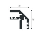 Two-way 90° Profile for 6mm Panel