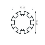 Eight-way Circular Profile Ø75mm